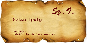 Sztán Ipoly névjegykártya
